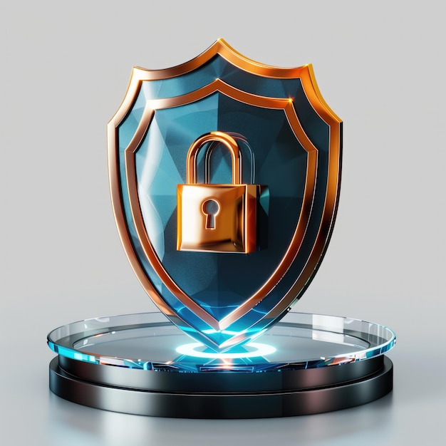 a shield with a padlock on it that says padlock