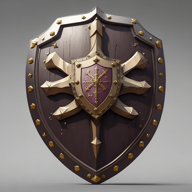 A shield with the word " god " on it