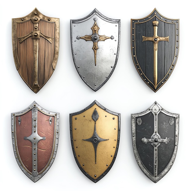 shields set isolated on a white background