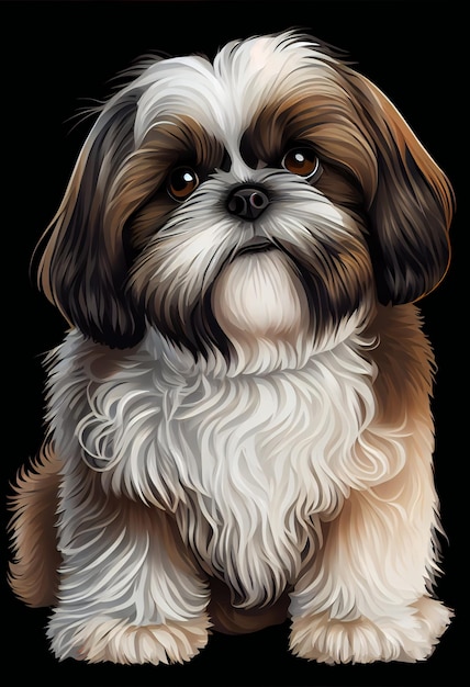 Shih Tzu small dog Cute Puppy Dog High Quality Print vector Art Graphic print