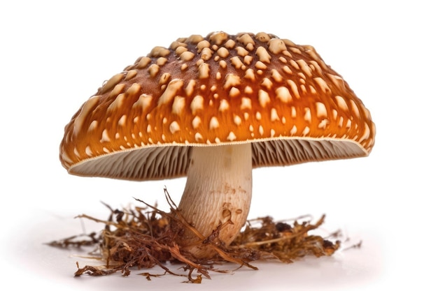 Shimeji Mushroom Hypsizygus Marmoreus On White Background Generative AI