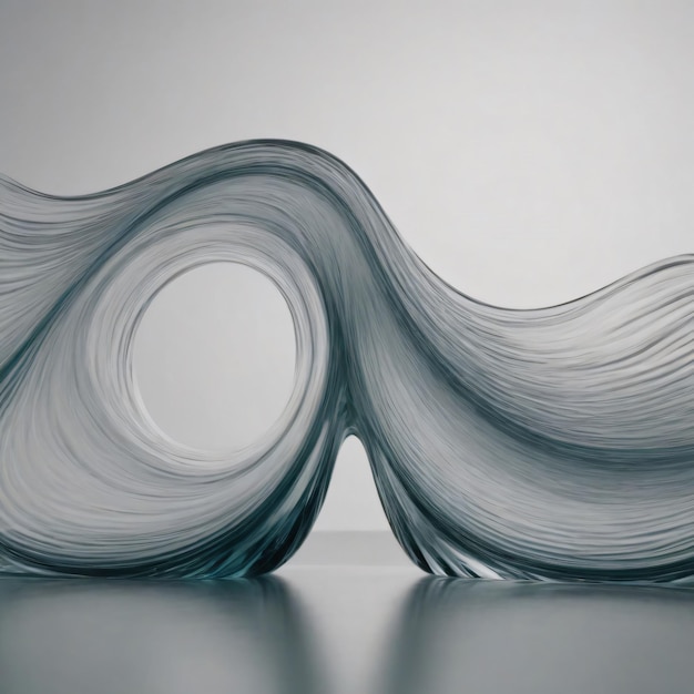 shimmering glass wave transparent and flowing captured in mid motion