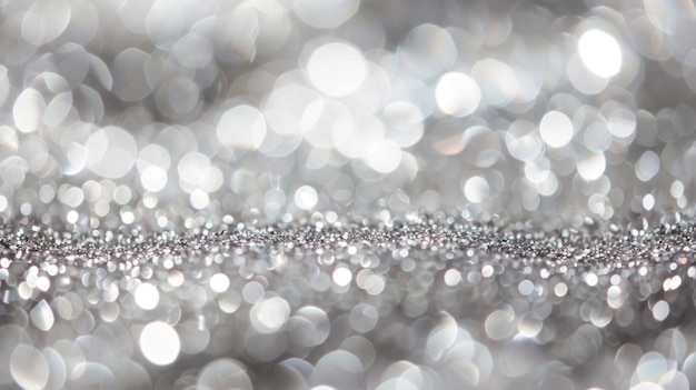 Shimmering silver bokeh creates a sparkling dance of light