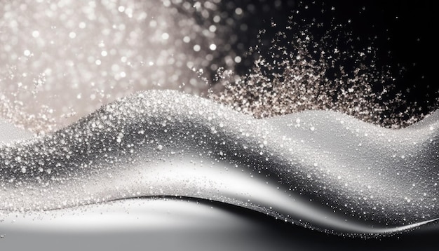 Photo shimmering silver glitter on a gradient background concept of luxury and celebration