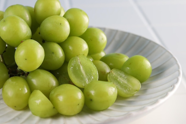 Shine muscat grape, a type of popular green grape from Japan