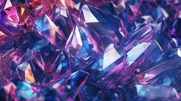 Shining crystal abstract background Generative AI