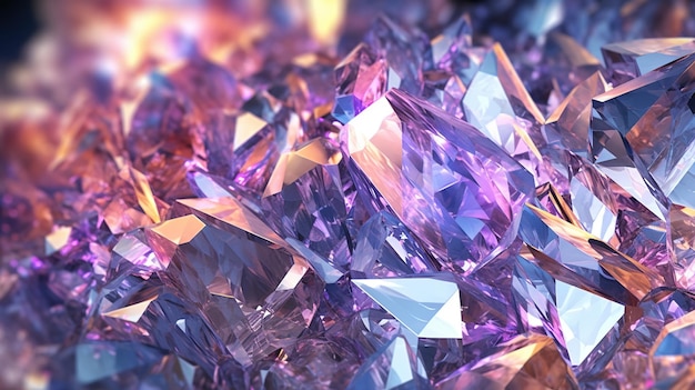 Shining crystal abstract background Generative AI