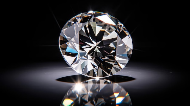 Shining Diamond on Black Background