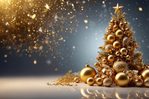 Shining golden D rendering Christmas wallpaper