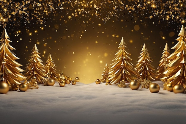 Shining golden D rendering Christmas wallpaper