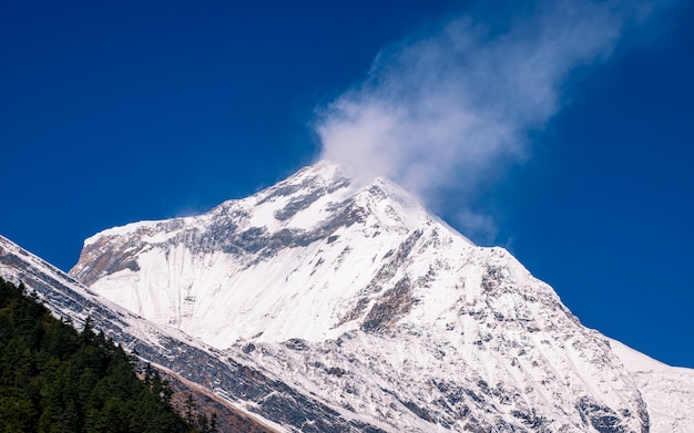 Shining Mount Dhaulagiri at Mustang, Nepal.