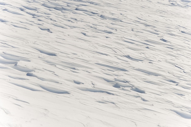 Shining white blanket of snow in the mountain