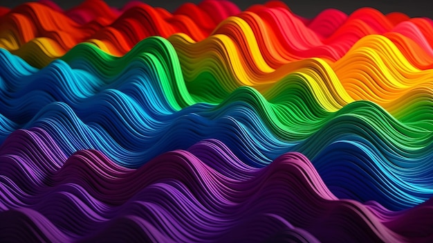 Shinning Multicolored Wave Establishment Creative resource AI Generated