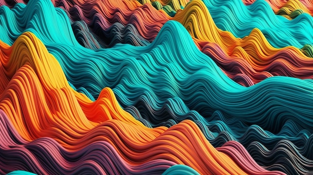 Shinning Multicolored Wave Foundation Creative resource AI Generated