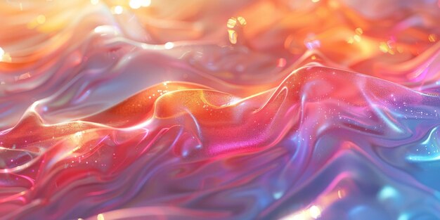 Shiny Abstract Swirl Wallpaper Iridescent Gradient Background with Silk Texture