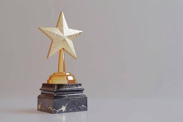 Shiny Award Trophy Isolated on Transparent Background