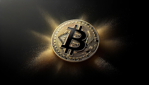 Shiny Bitcoin Symbol on White Gradient Background