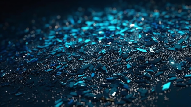 Shiny blue glitter luxury background Generative ai