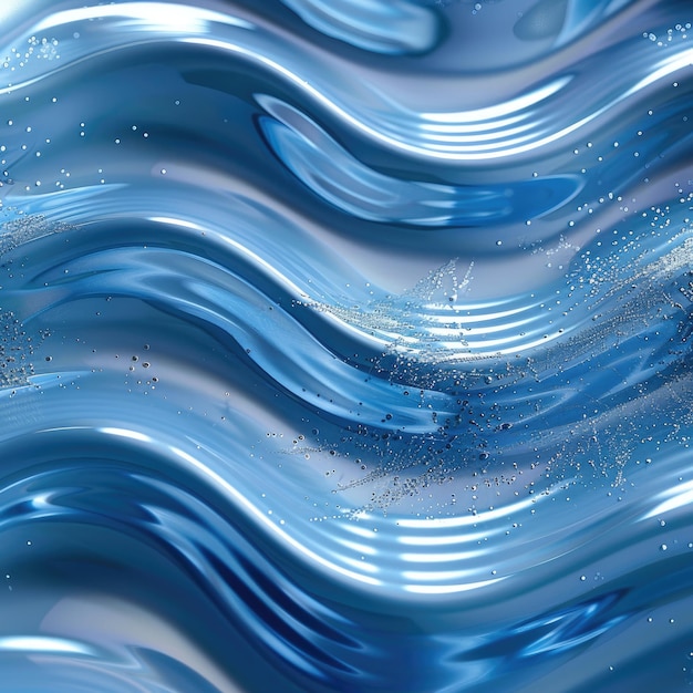 Shiny blue gradient with wavy lines background