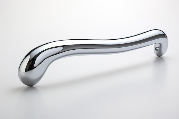 A Shiny Chrome SShaped Handle For Modern Design on a Clear PNG or White Background