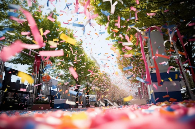 Shiny confetti festival display