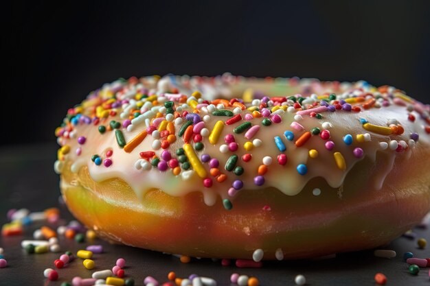 Shiny donuts sprinkled with colorful ceres to scatter