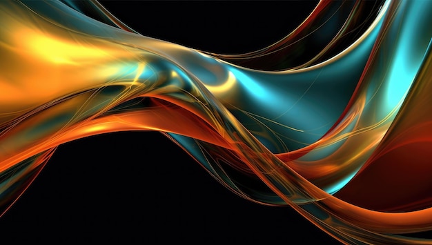 A shiny and fluid colorful wavy background