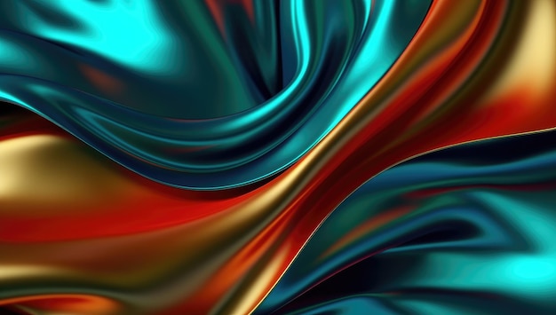 A shiny and fluid colorful wavy background