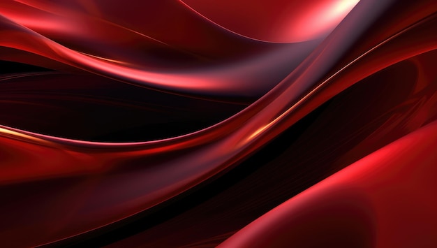 A shiny and fluid red wavy background