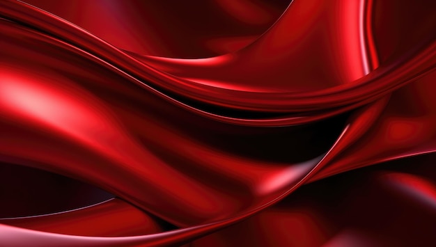 A shiny and fluid red wavy background