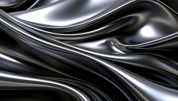 A shiny and fluid silver wavy background