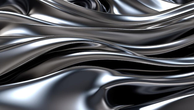 A shiny and fluid silver wavy background