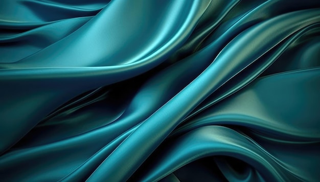 A shiny and fluid turquoise wavy background