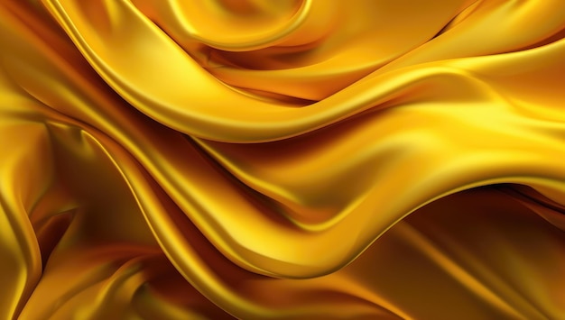 A shiny and fluid yellow wavy background