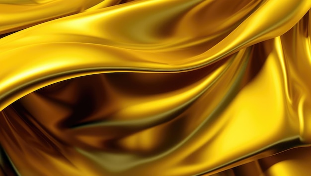 A shiny and fluid yellow wavy background