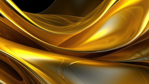 A shiny and fluid yellow wavy background