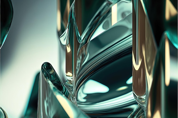 Shiny glass wallpaper with stunning reflection effect generative ai