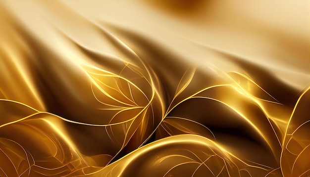 Shiny gold background with patterns Luxury Golden wall