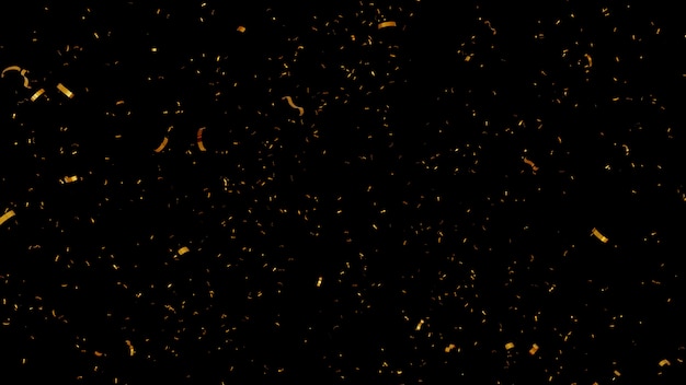 Shiny gold glitter confetti on black background