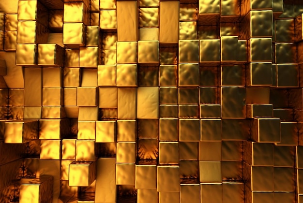 Shiny gold wall background texture generative ai