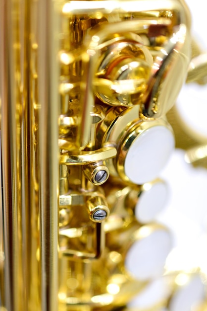 Shiny golden alto saxophone