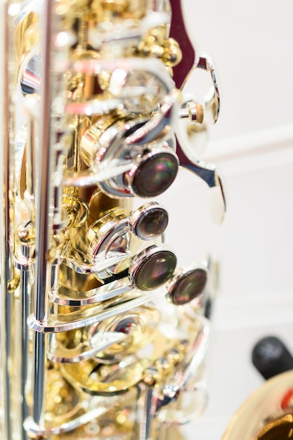 Shiny golden alto saxophone