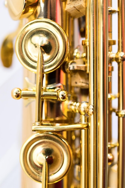 Shiny golden alto saxophone