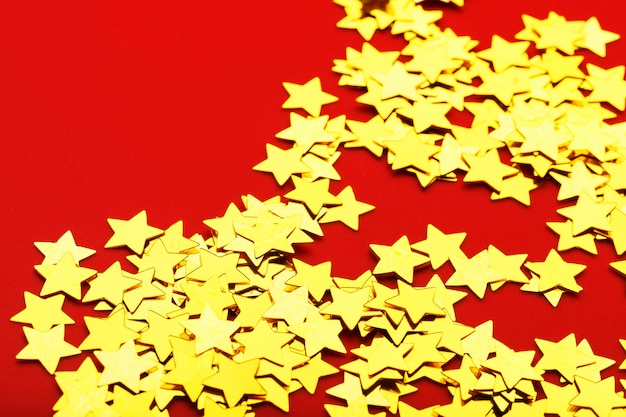 Shiny golden paper stars