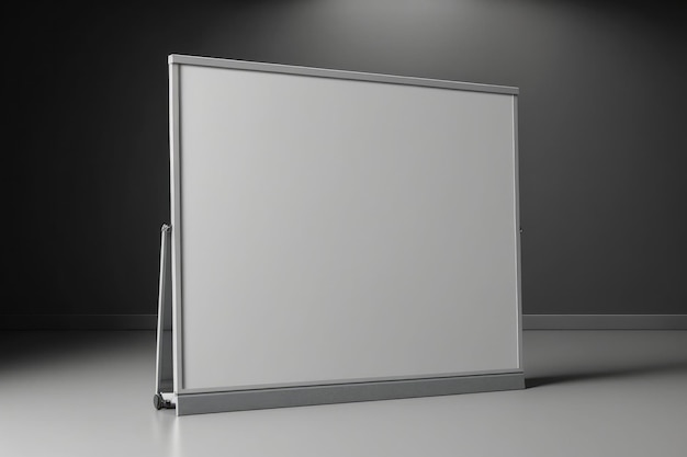 Shiny Gray Background Wihte Magnetic Board Generative AI