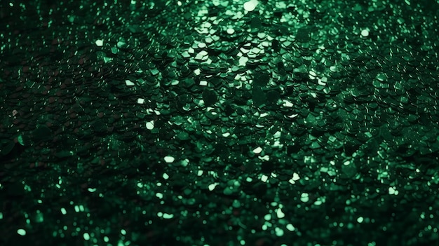 Shiny green glitter luxury background Generative ai