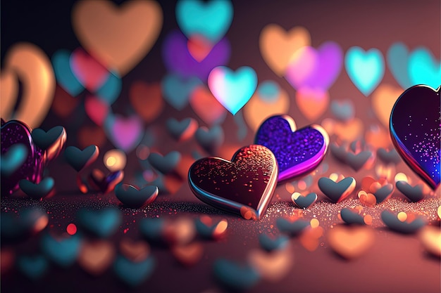 A Shiny Heart for a Joyful Valentine's Day Greeting Generative Ai