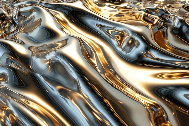 Shiny metallic textures reflecting light in a captivating manner Captivating reflections from shiny metallic textures