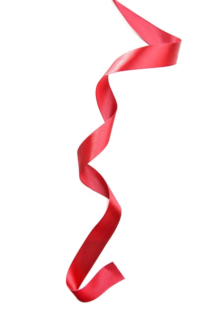 Shiny red ribbon isolated on white