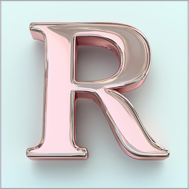 Photo shiny rose gold letter r 3d render